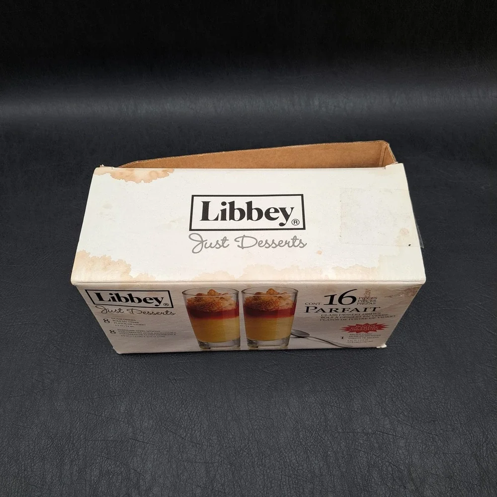 Libbey Just Desserts 16 Piece Parfait Set 2.5oz Glasses & Stainless Spoons